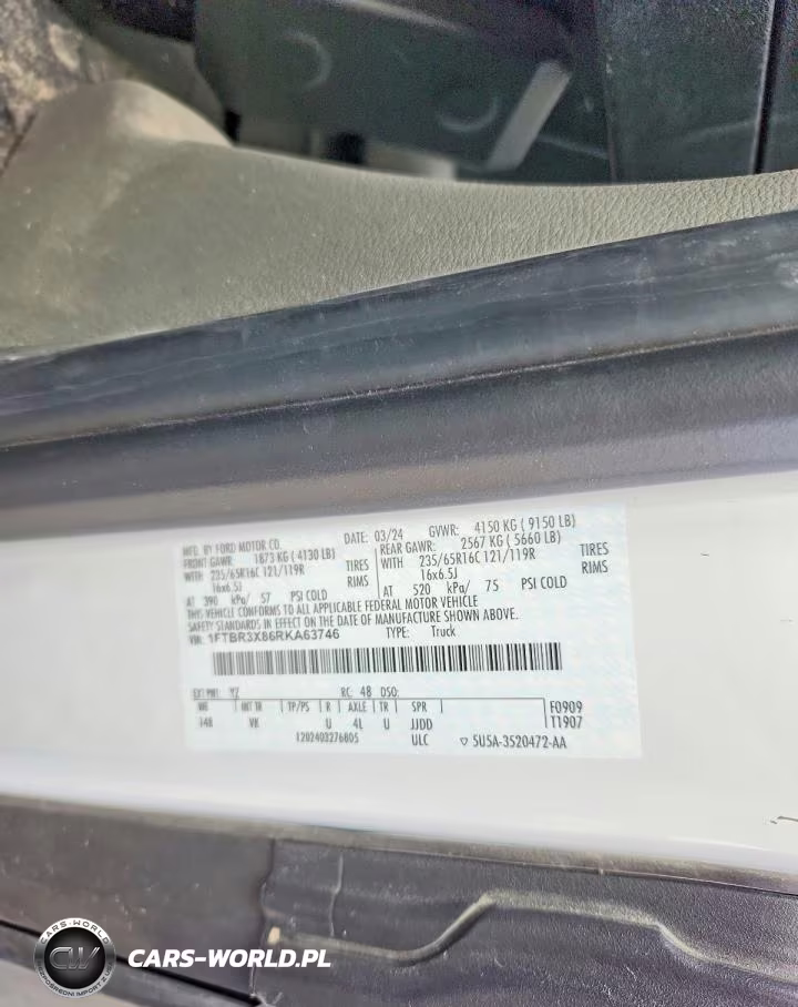 2024 Ford Transit-250 Cargo Van VIN:1FTBR3X86RKA63746 - 12