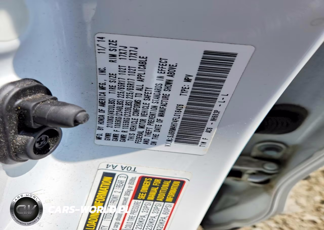 2015 Honda Cr-V Ex-L VIN:5J6RM4H74FL018426 - 14