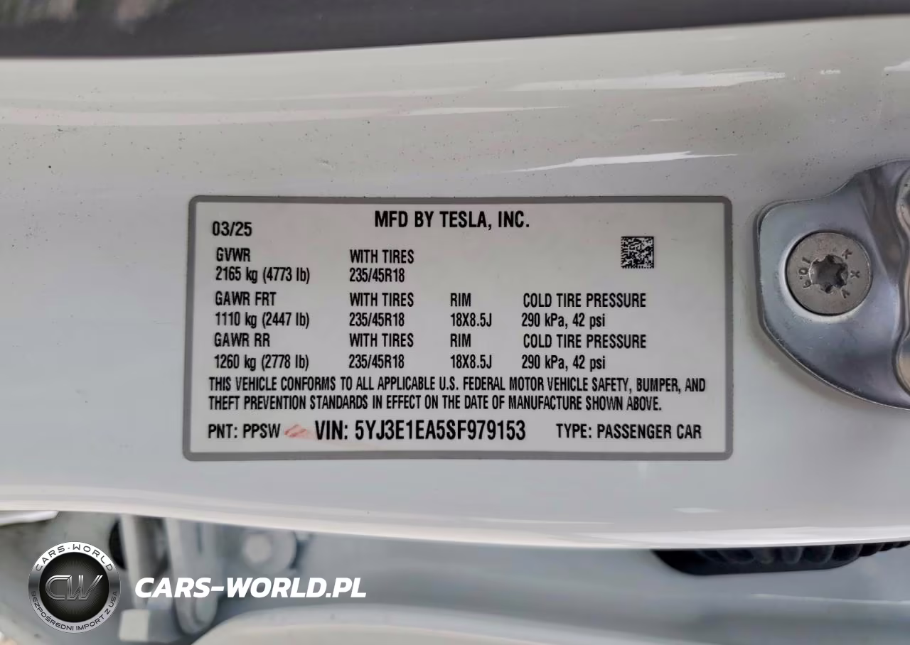 2025 Tesla Model 3 VIN:5YJ3E1EA5SF979153 - 13