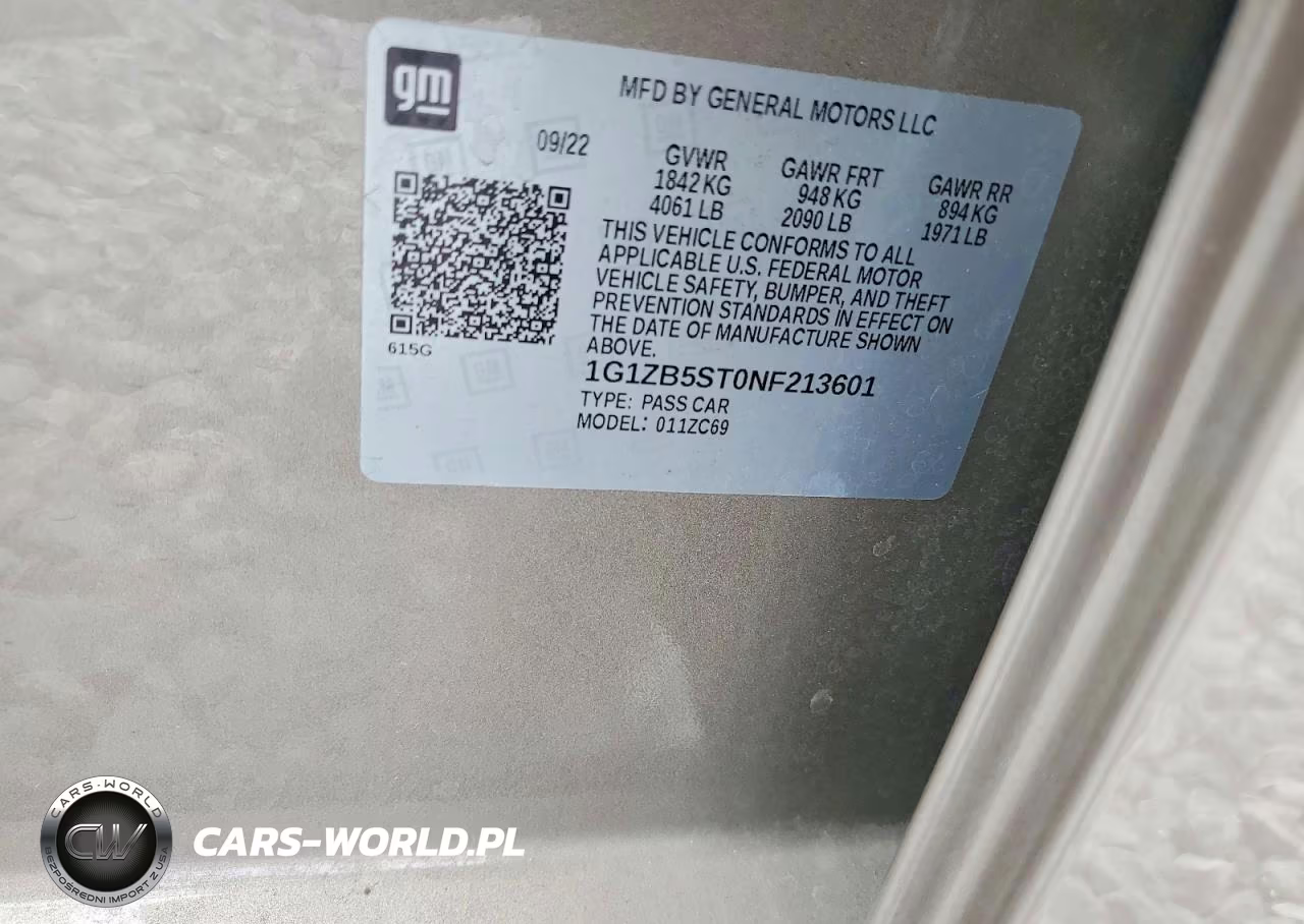 2022 Chevrolet Malibu Ls VIN:1G1ZB5ST0NF213601 - 12