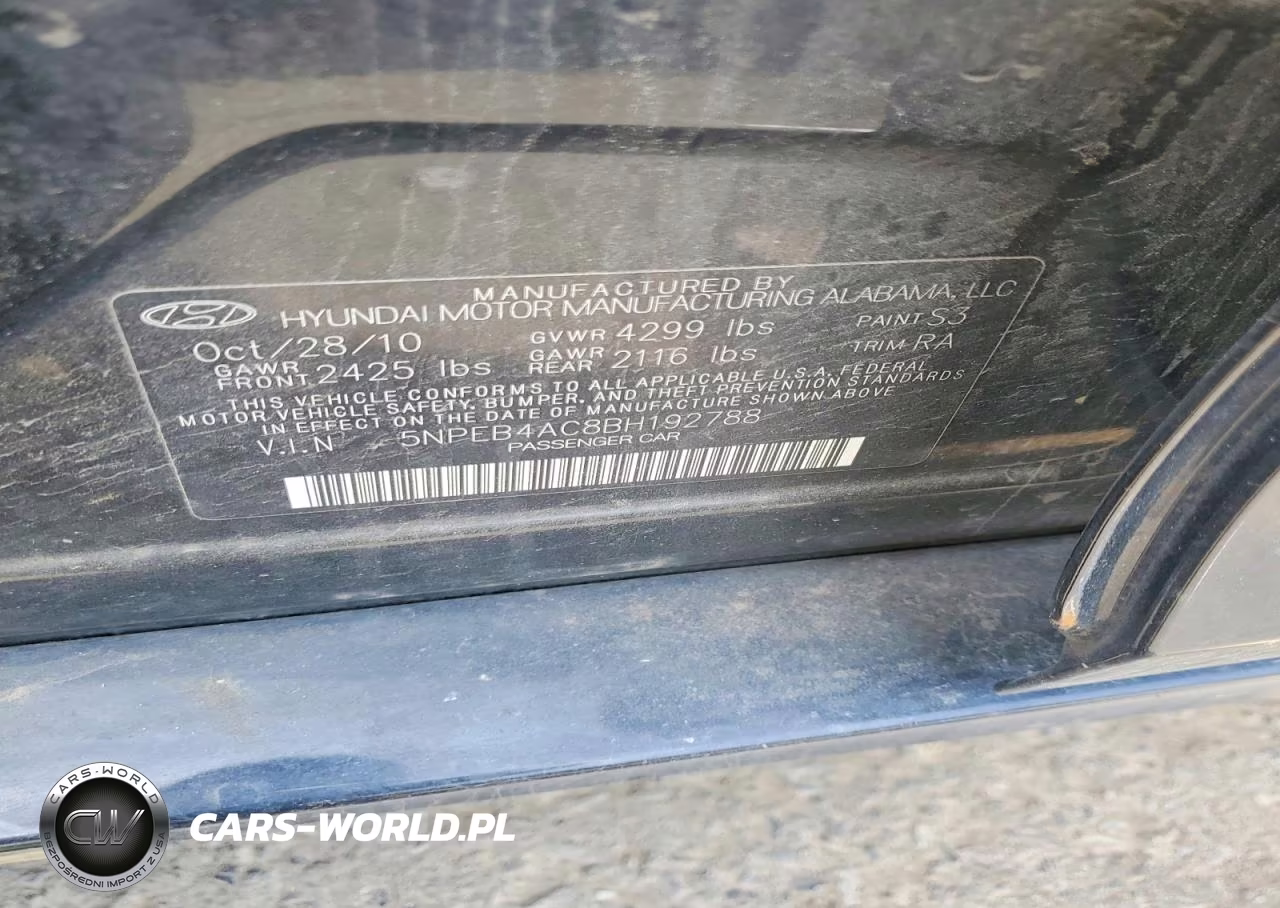 2011 Hyundai Sonata Gls VIN:5NPEB4AC8BH192788 - 12