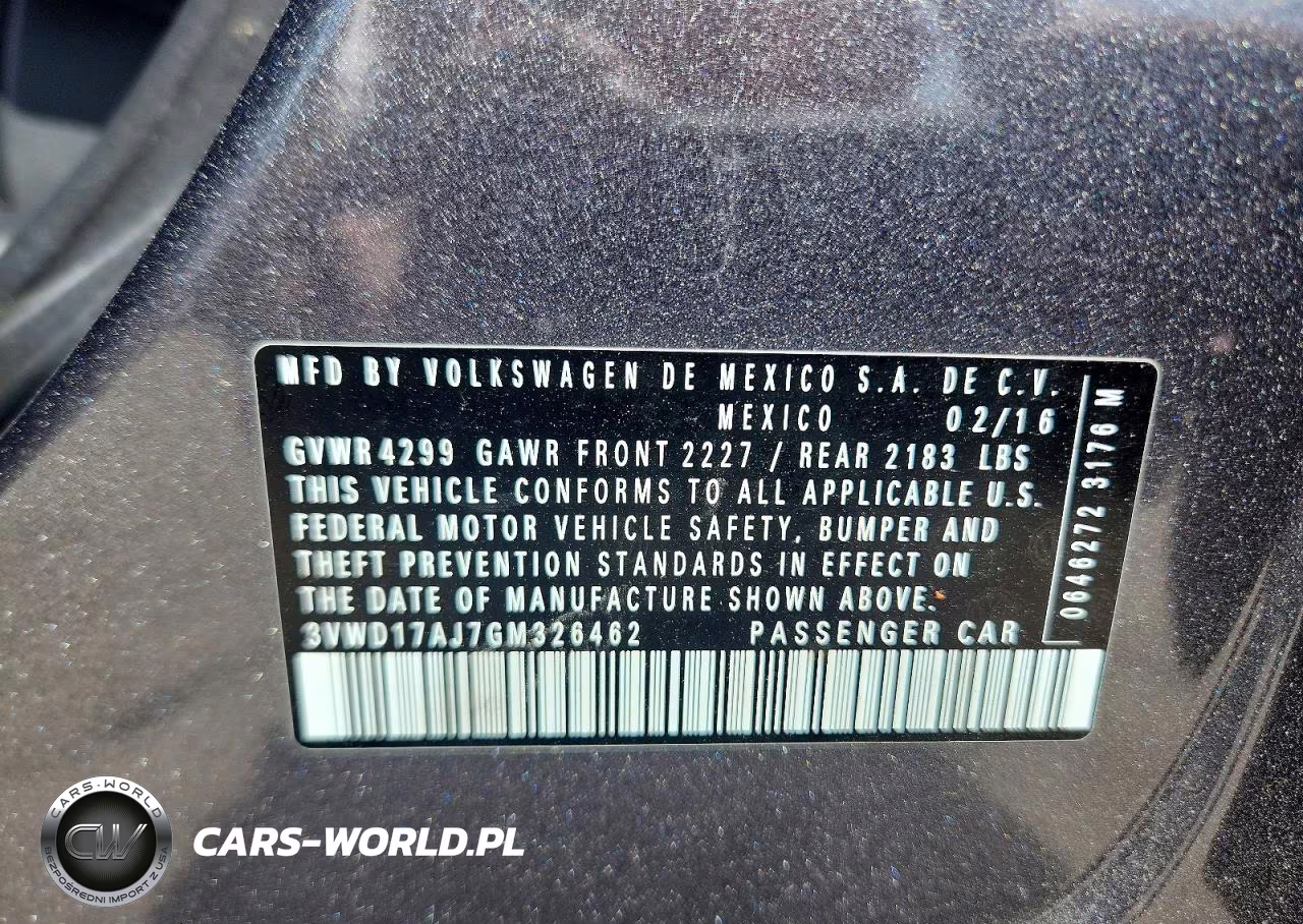 2016 Volkswagen Jetta Sport VIN:3VWD17AJ7GM326462 - 13