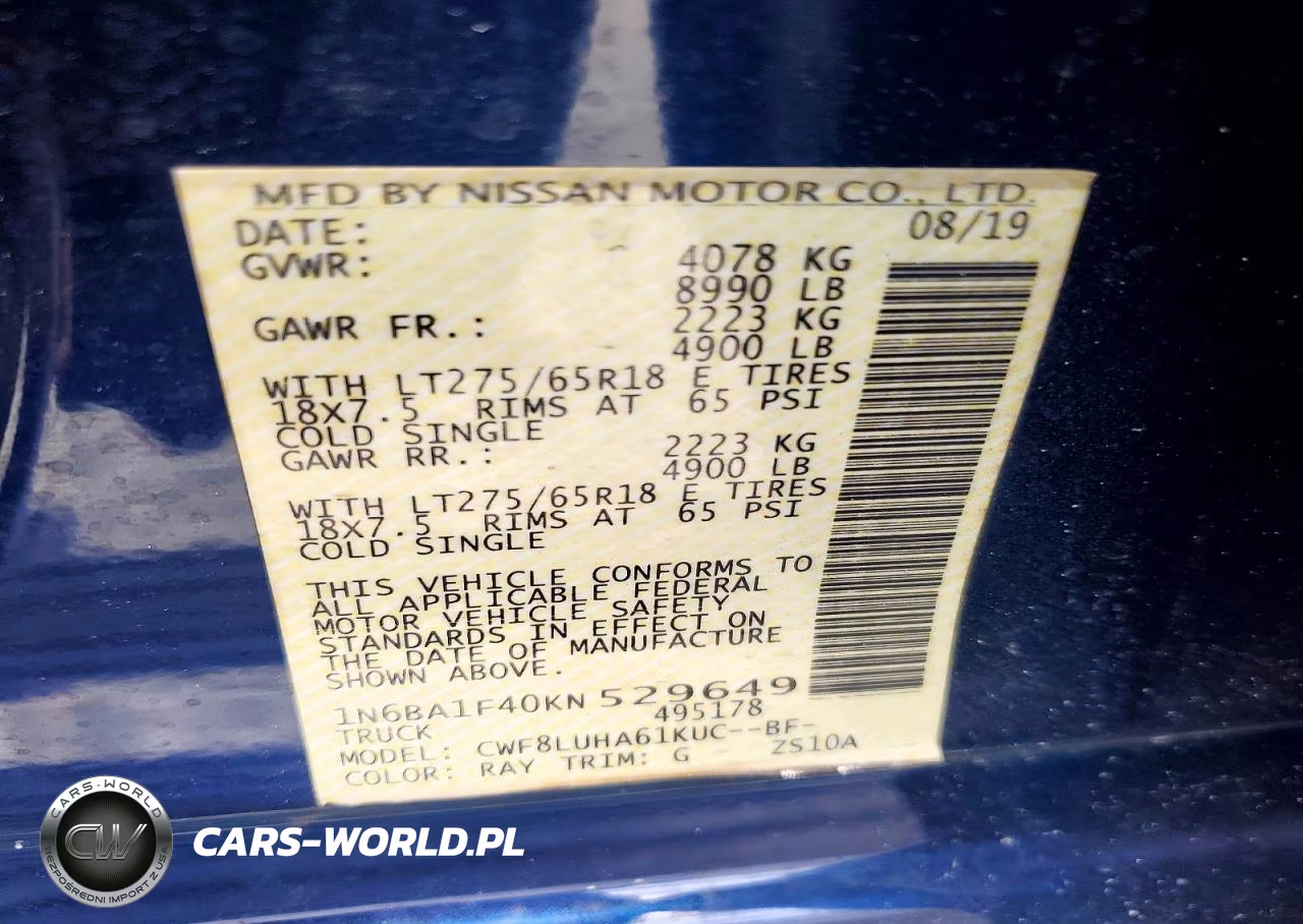 2019 Nissan Titan Xd Pro-4X VIN:1N6BA1F40KN529649 - 12