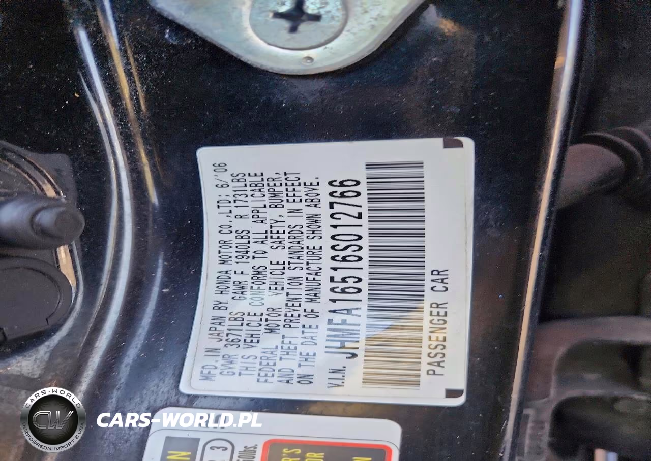 2006 Honda Civic Lx VIN:JHMFA16516S012766 - 12