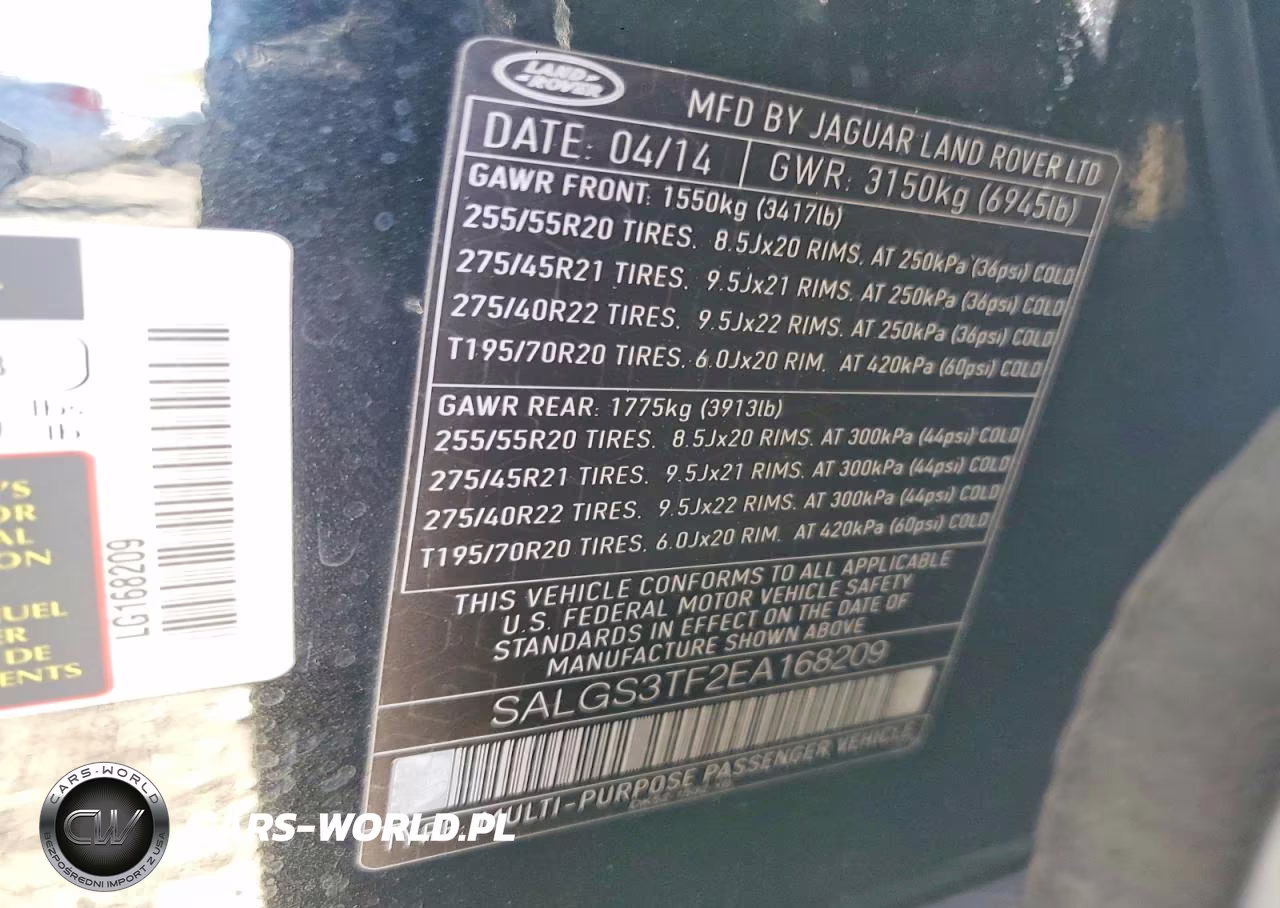 2014 Land Rover Range Rover Supercharged VIN:SALGS3TF2EA168209 - 13