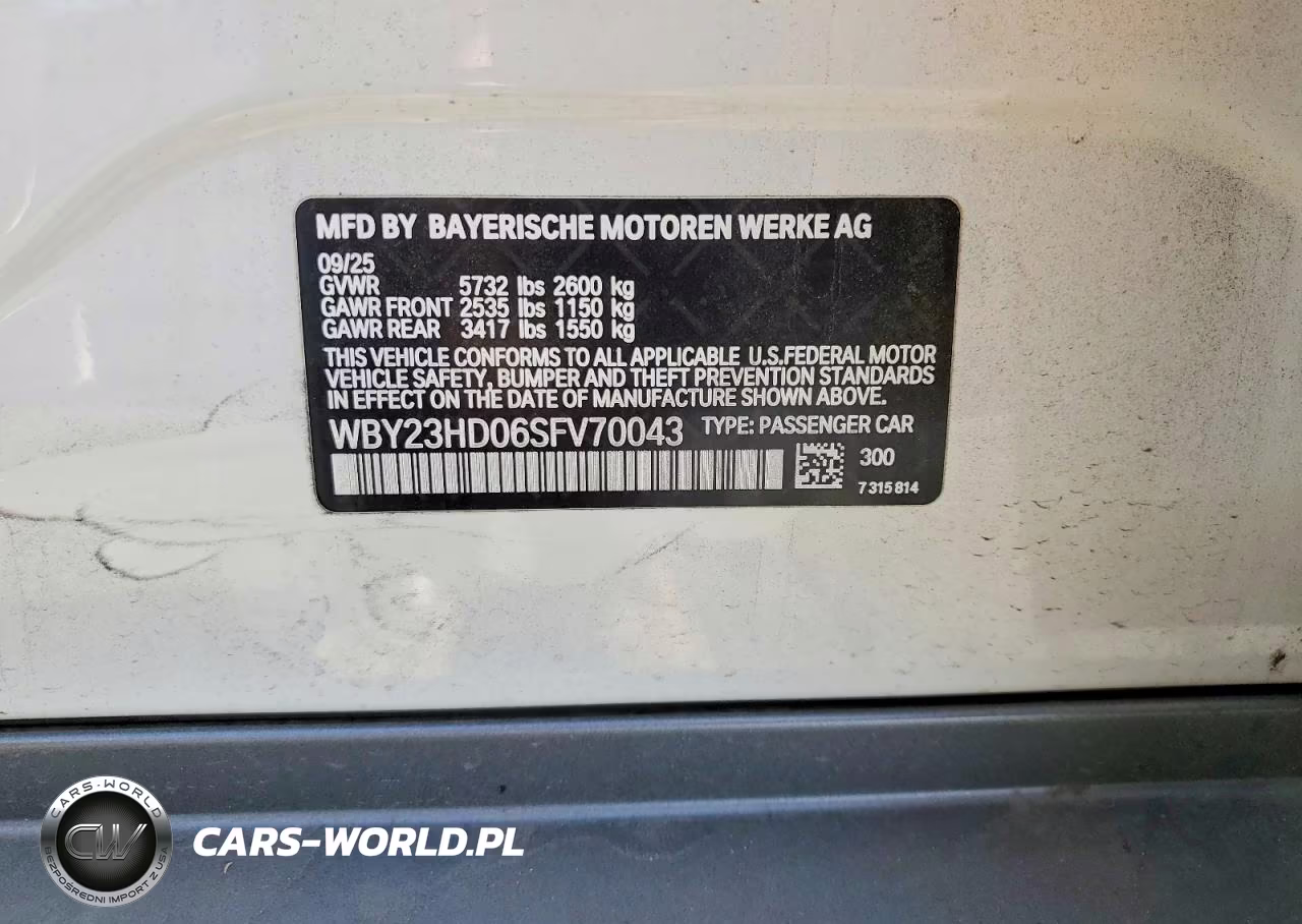 2025 BMW I4 Edrive 40 VIN:WBY23HD06SFV70043 - 12