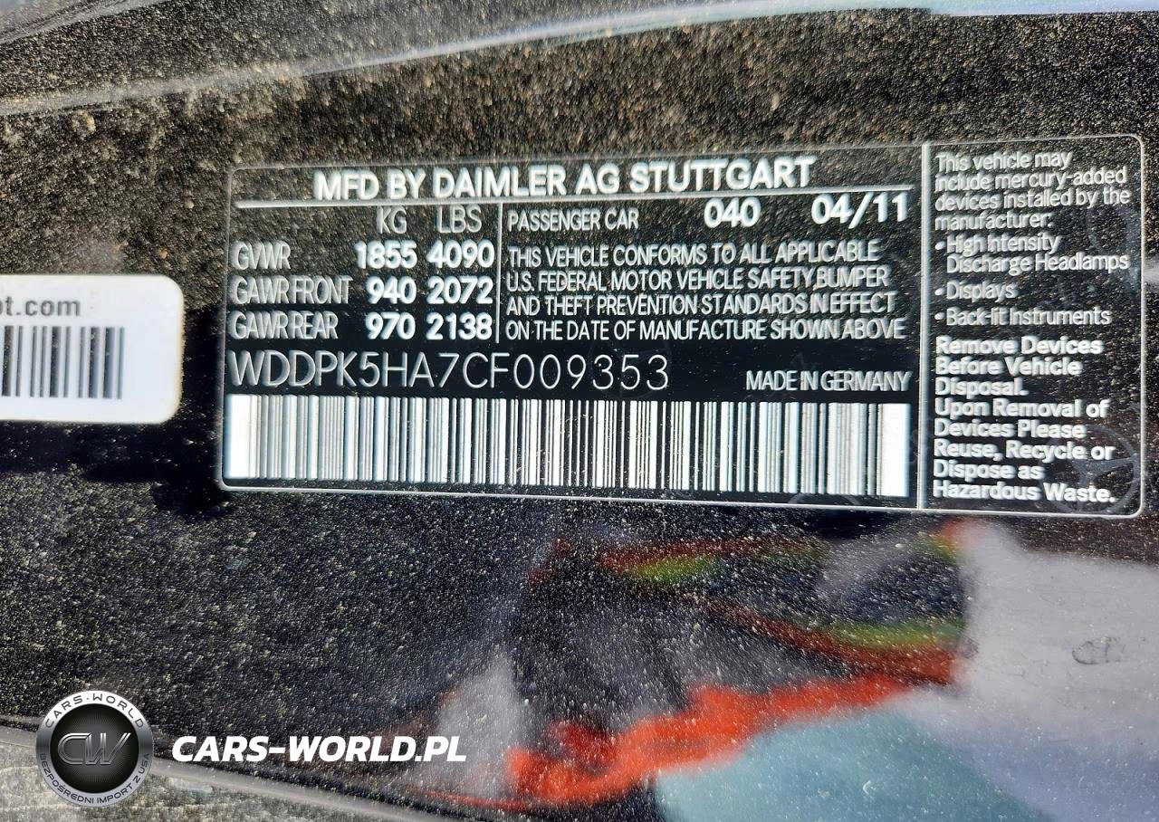 2012 Mercedes-Benz Slk 350 VIN:WDDPK5HA7CF009353 - 12