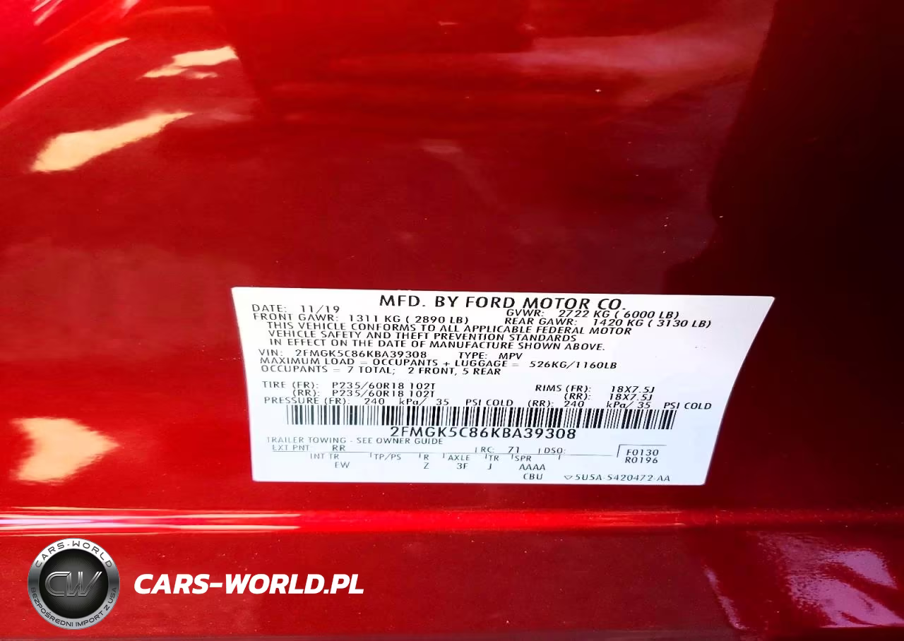 2019 Ford Flex Sel VIN:2FMGK5C86KBA39308 - 12