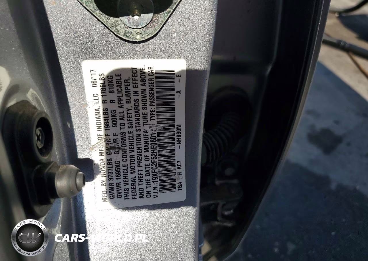 2017 Honda Civic Lx VIN:19XFC2F52HE060168 - 12
