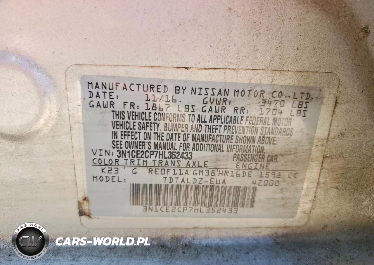 2017 Nissan Versa Note Sv VIN:3N1CE2CP7HL352433 - 13