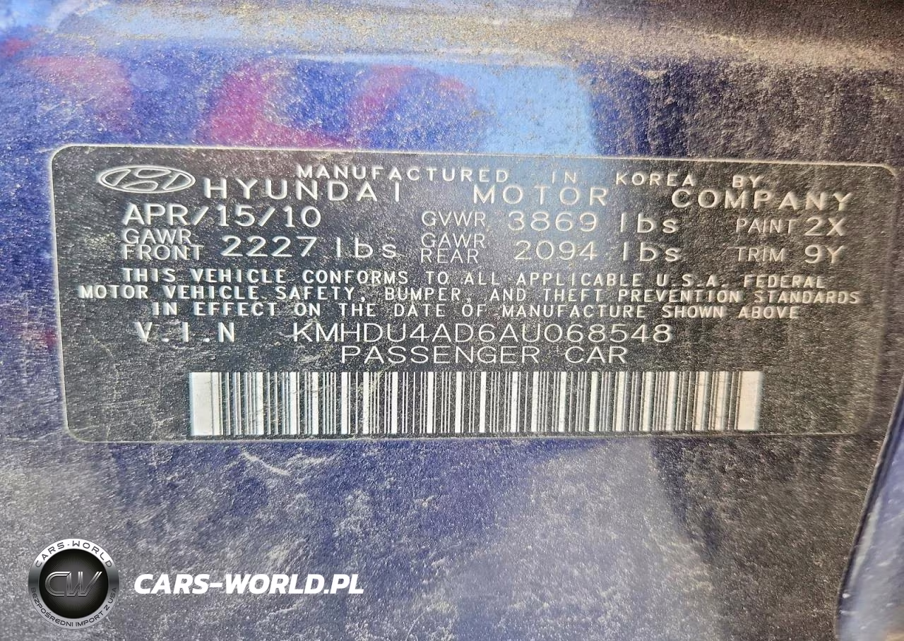 2010 Hyundai Elantra Gls VIN:KMHDU4AD6AU068548 - 12