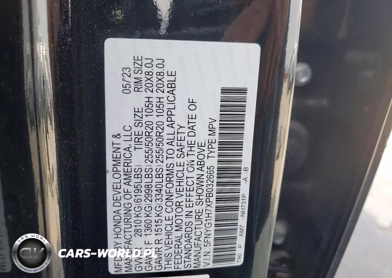 2023 Honda Pilot Touring VIN:5FNYG1H7XPB032665 - 14