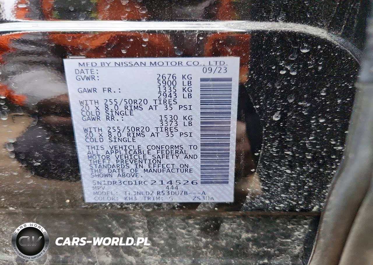 2024 Nissan Pathfinder Sl VIN:5N1DR3CD1RC214526 - 13