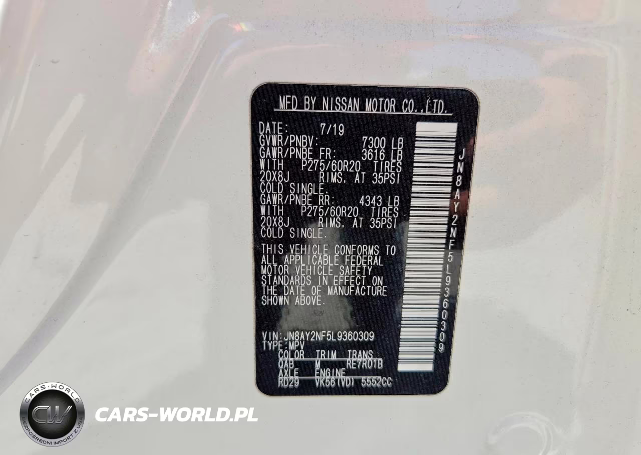 2020 Nissan Armada Platinum VIN:JN8AY2NF5L9360309 - 13