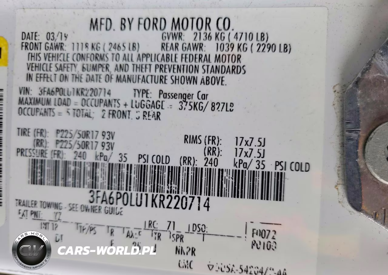 2019 Ford Fusion Se VIN:3FA6P0LU1KR220714 - 12