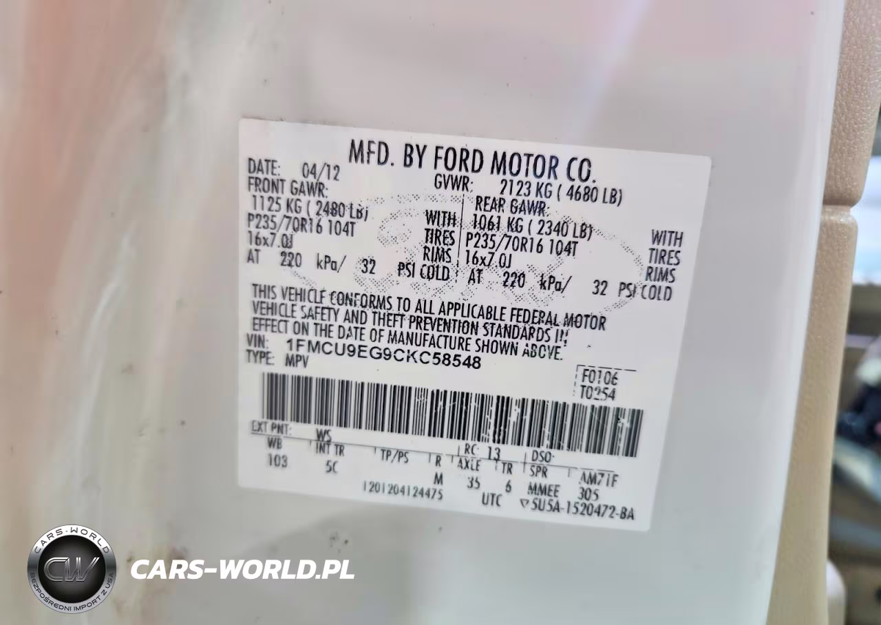 2012 Ford Escape Limited VIN:1FMCU9EG9CKC58548 - 13