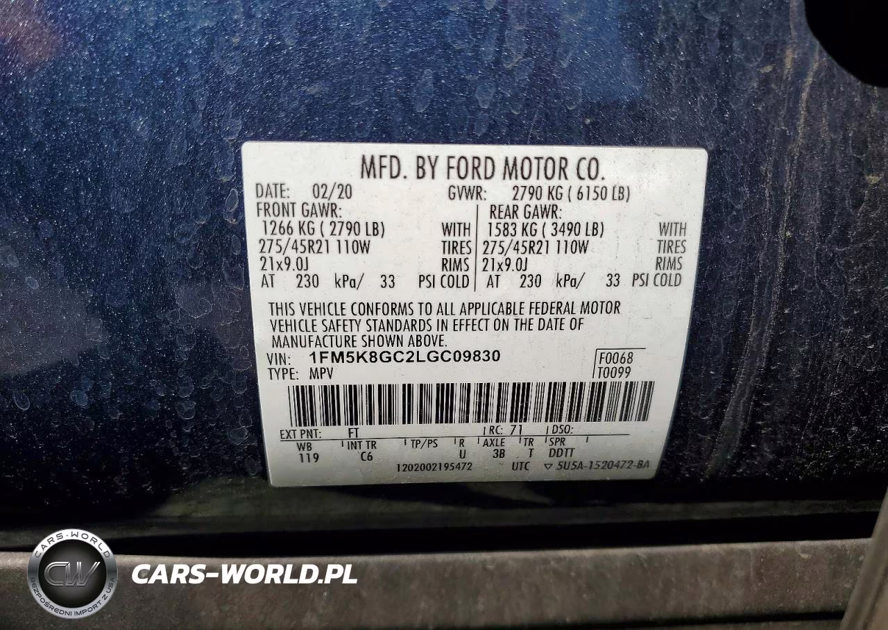 2020 Ford Explorer St VIN:1FM5K8GC2LGC09830 - 14