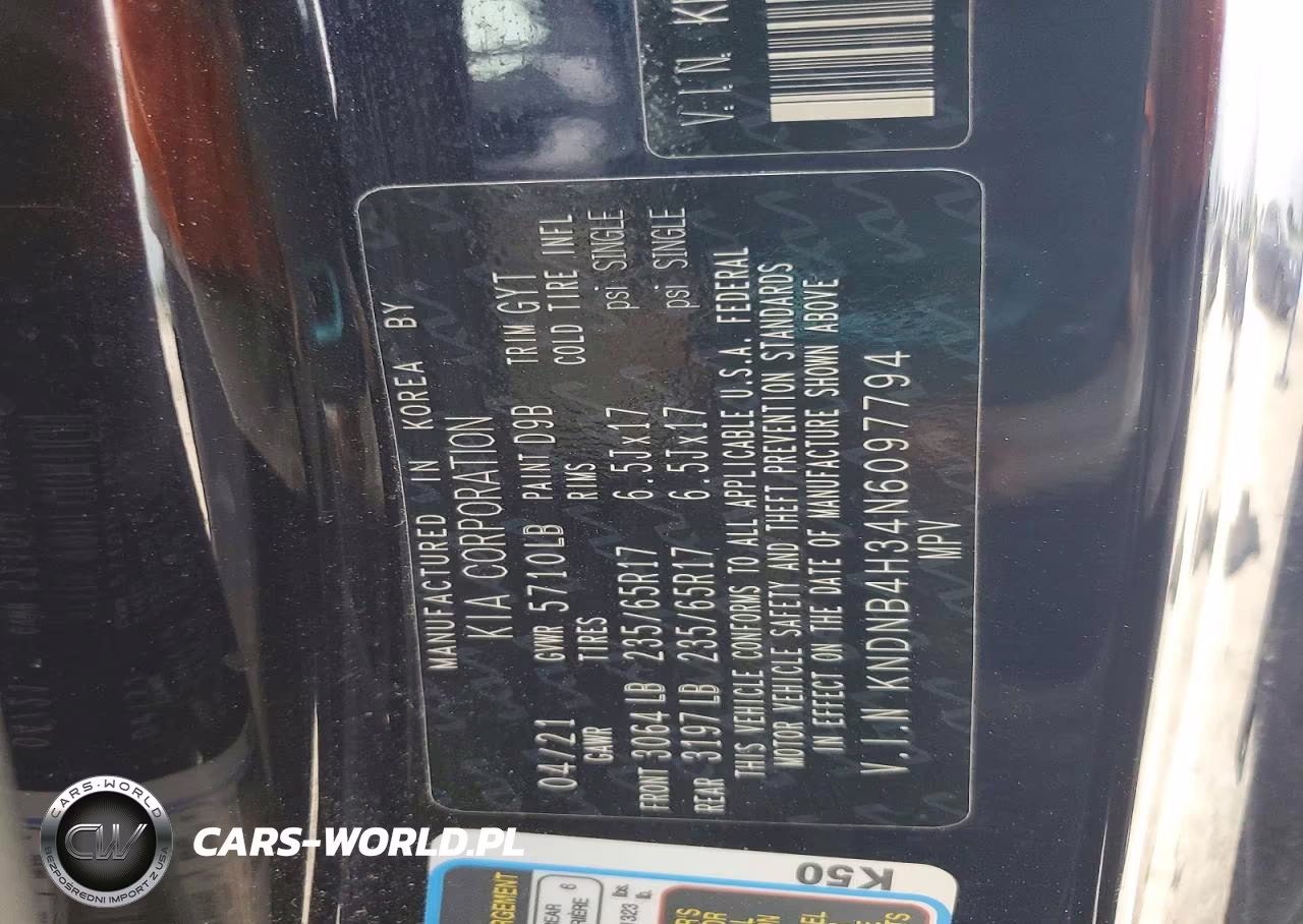 2022 Kia Carnival Lx VIN:KNDNB4H34N6097794 - 14