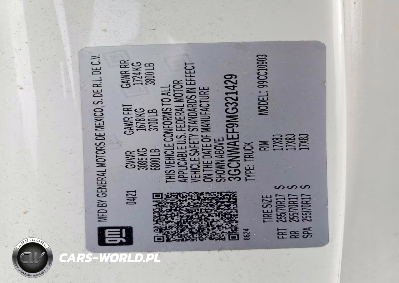 2021 Chevrolet Silverado C1500 VIN:3GCNWAEF9MG321429 - 12
