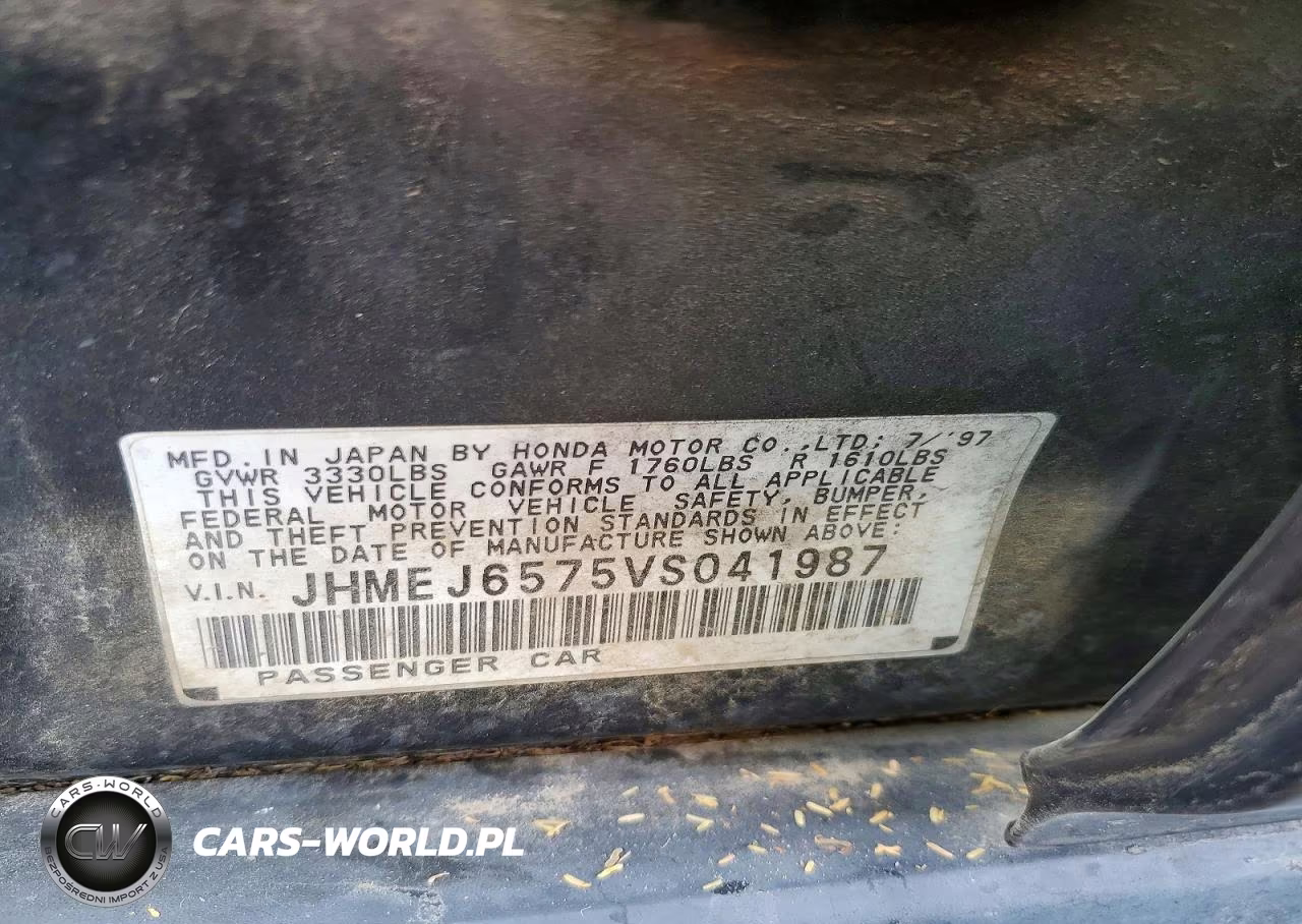 1997 Honda Civic Lx VIN:JHMEJ6575VS041987 - 12