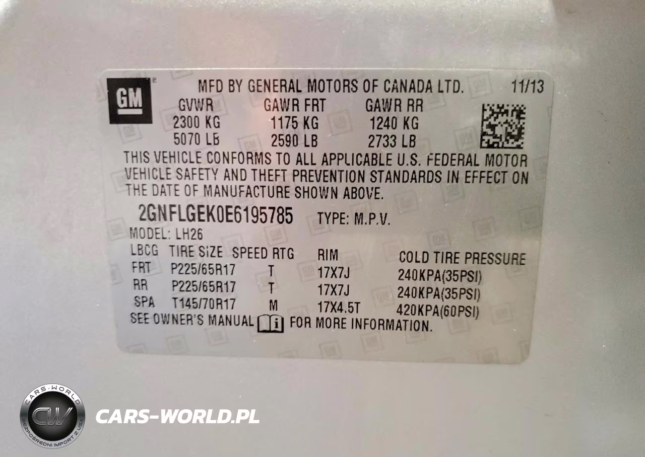 2014 Chevrolet Equinox Lt VIN:2GNFLGEK0E6195785 - 13