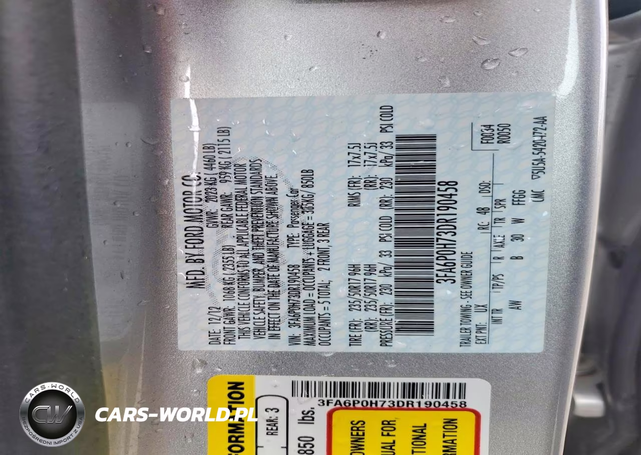 2013 Ford Fusion Se VIN:3FA6P0H73DR190458 - 13