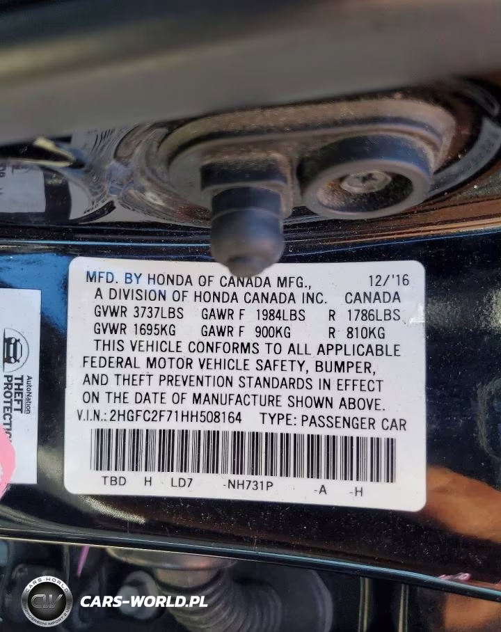 2017 Honda Civic Ex VIN:2HGFC2F71HH508164 - 13