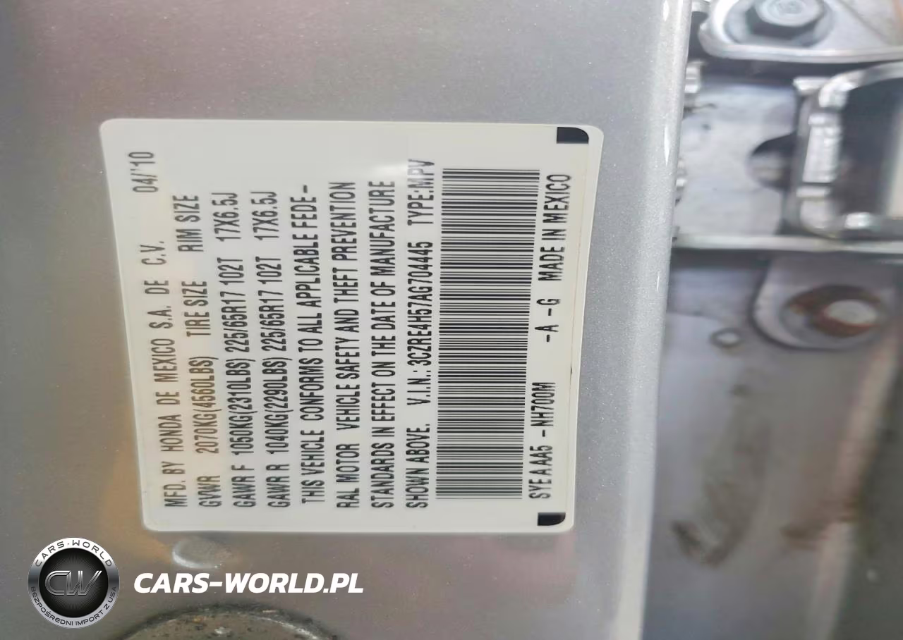 2010 Honda Cr-V Ex VIN:3CZRE4H57AG704445 - 12