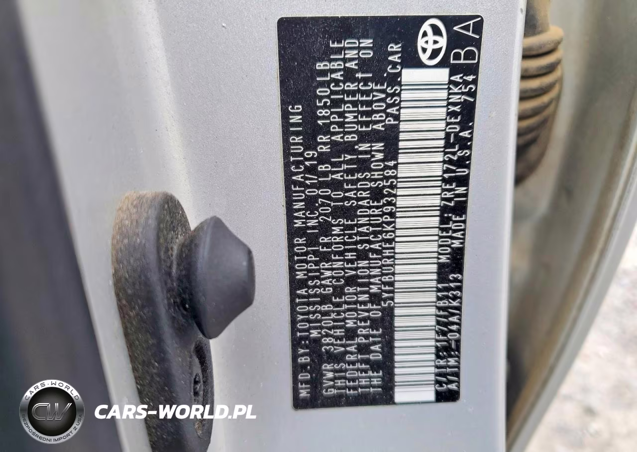 2019 Toyota Corolla Le VIN:5YFBURHE6KP932584 - 13