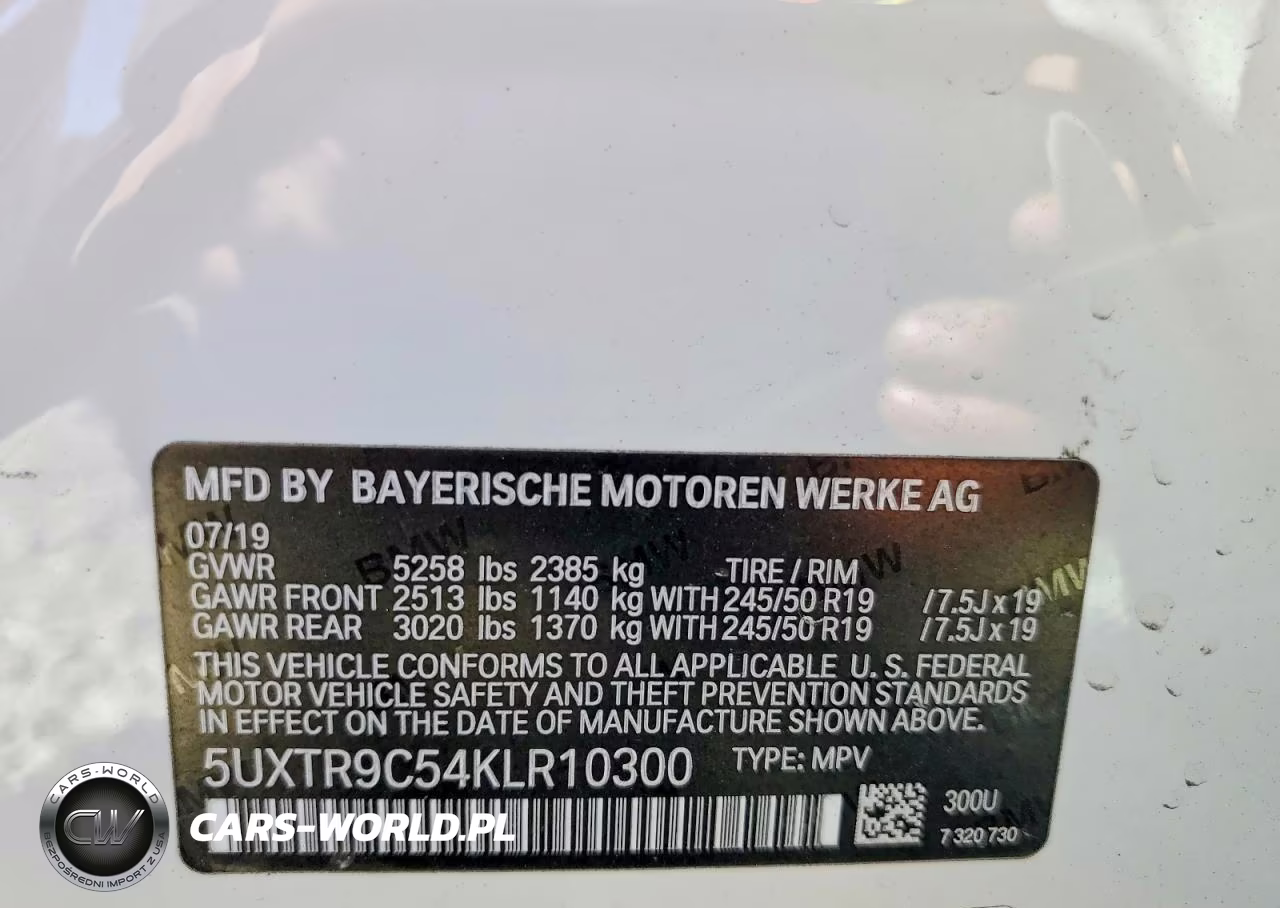 2019 BMW X3 xDrive30I VIN:5UXTR9C54KLR10300 - 13