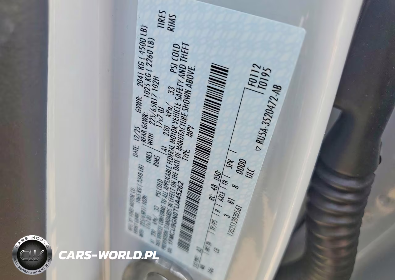 2026 Ford Escape VIN:1FMCU9GN0TUA45262 - 13
