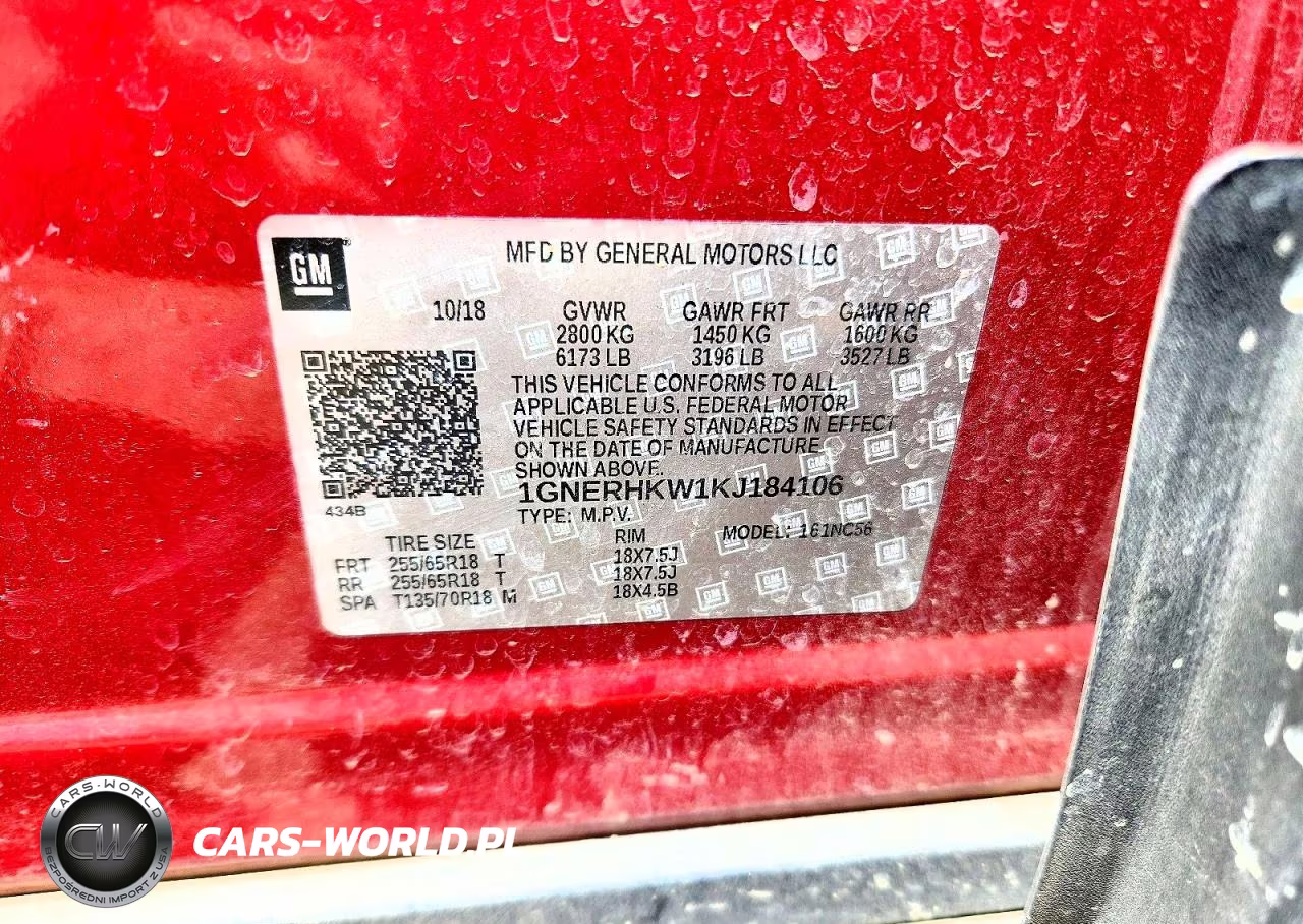 2019 Chevrolet Traverse Lt VIN:1GNERHKW1KJ184106 - 13
