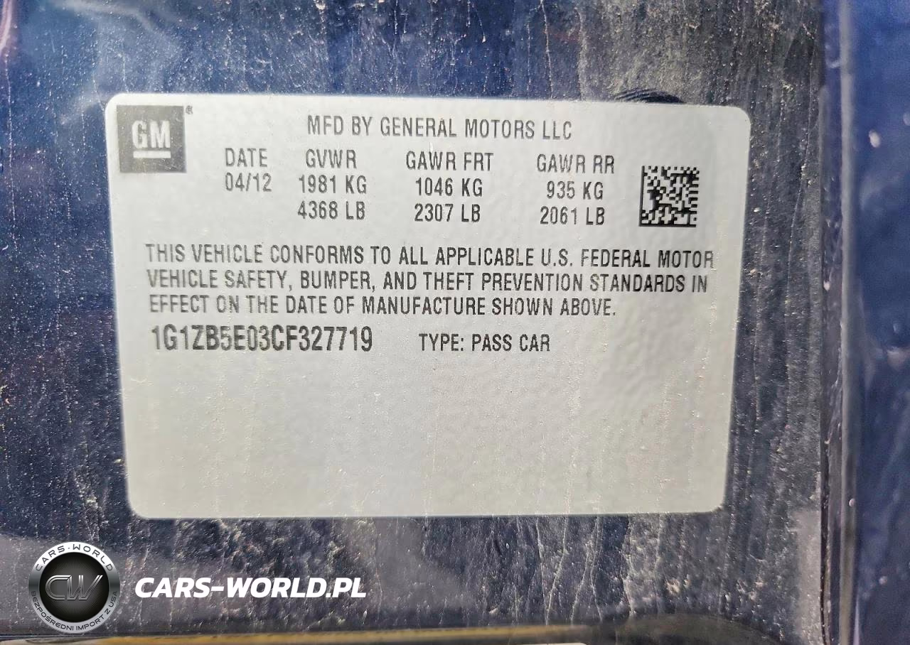 2012 Chevrolet Malibu Ls VIN:1G1ZB5E03CF327719 - 12