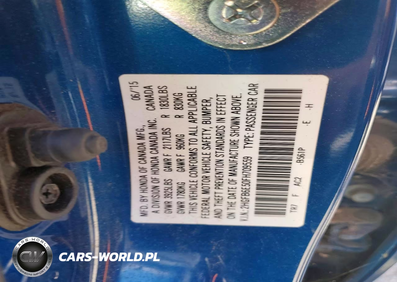 2015 Honda Civic Si VIN:2HGFB6E50FH709559 - 12