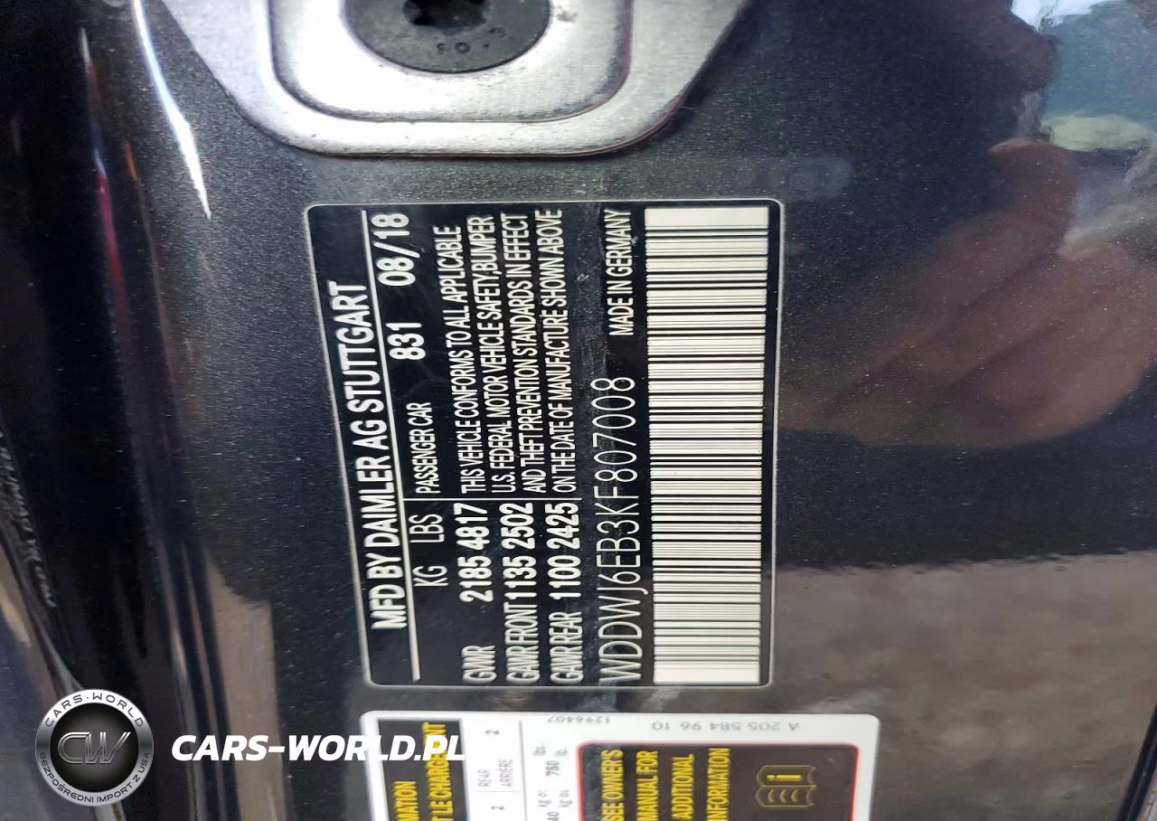2019 Mercedes-Benz C 43 Amg VIN:WDDWJ6EB3KF807008 - 12