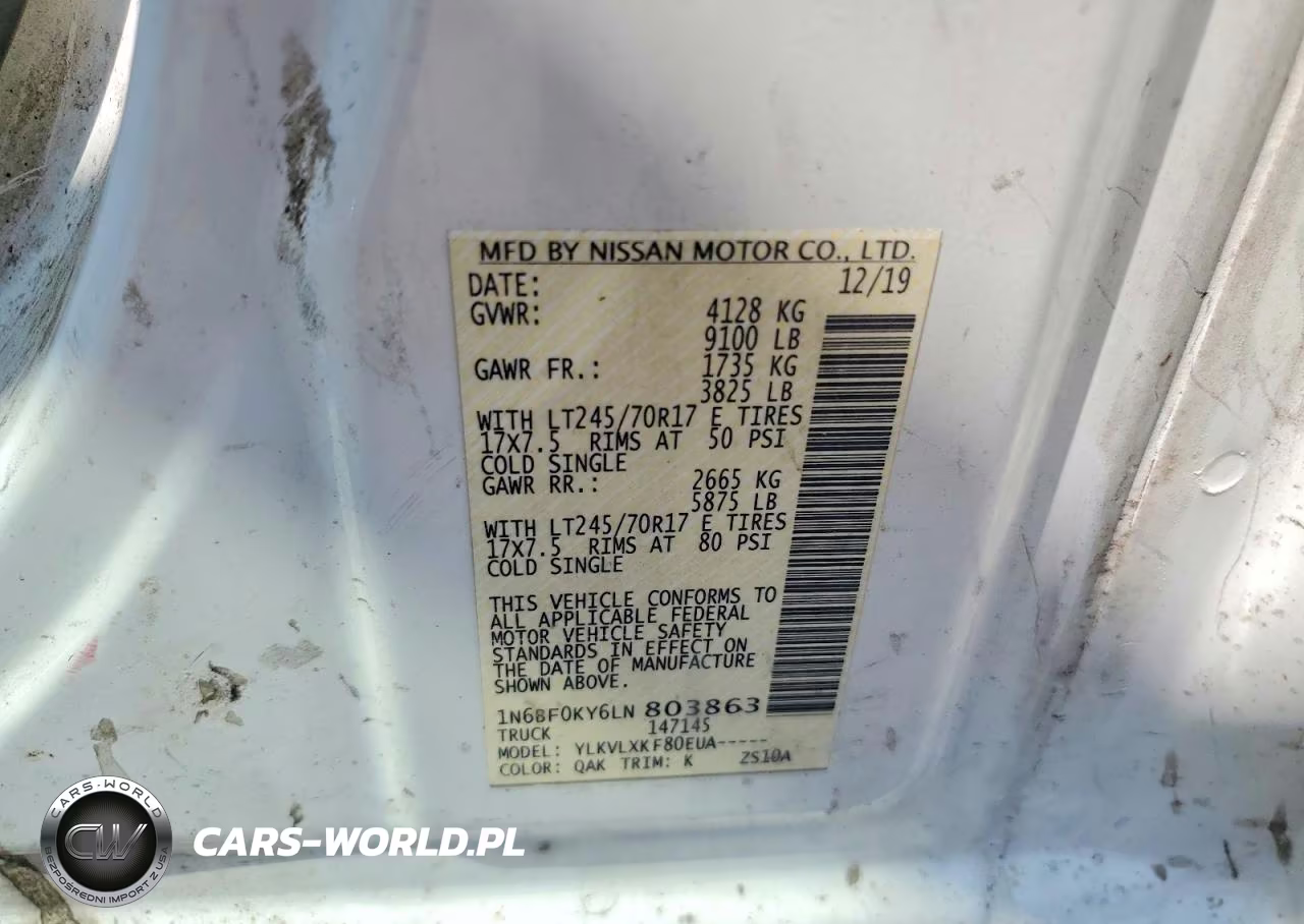 2020 Nissan Nv 2500 Hd Sv VIN:1N6BF0KY6LN803863 - 13