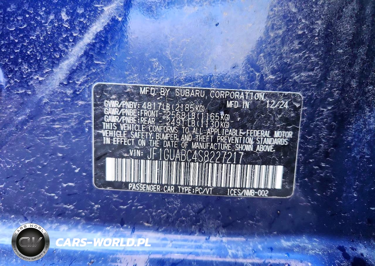2025 Subaru Impreza VIN:JF1GUABC4S8227217 - 14