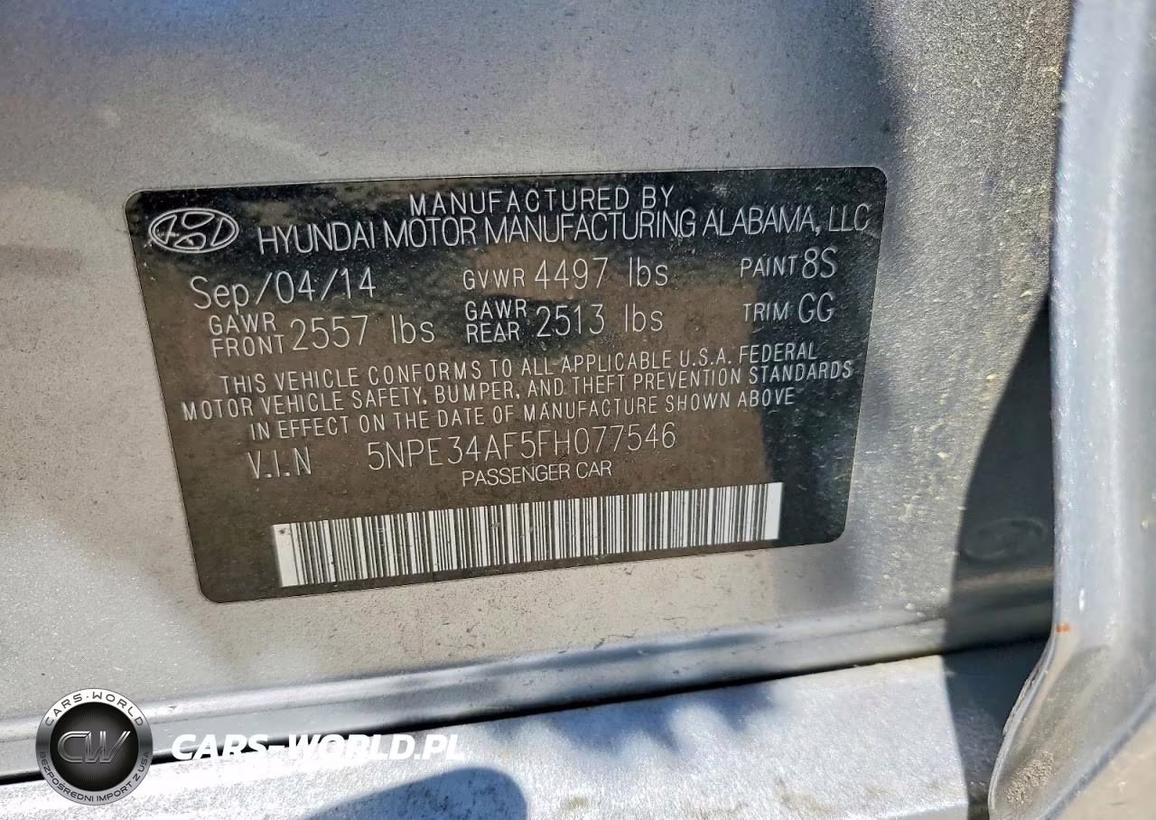 2015 Hyundai Sonata Limited VIN:5NPE34AF5FH077546 - 12