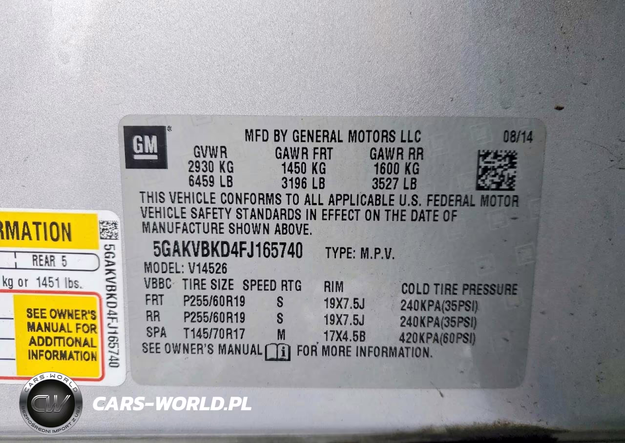 2015 Buick Enclave VIN:5GAKVBKD4FJ165740 - 13