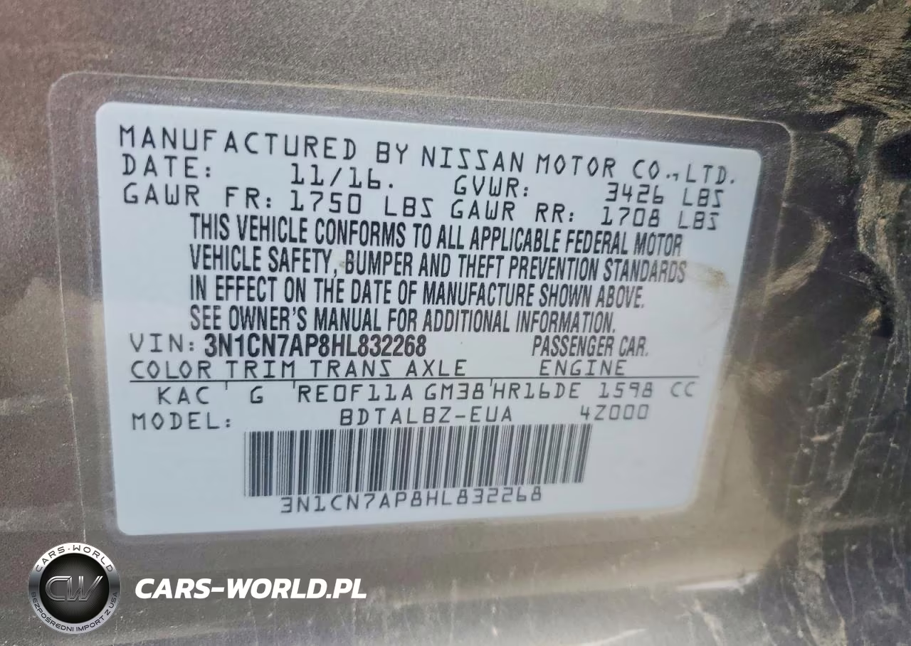 2017 Nissan Versa 1.6 S VIN:3N1CN7AP8HL832268 - 13