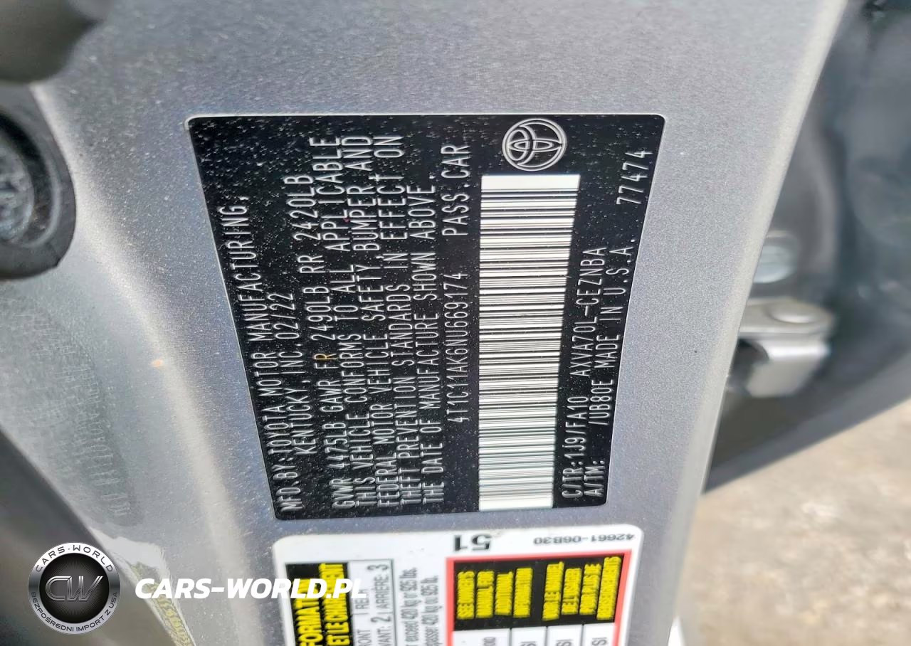 2022 Toyota Camry Le VIN:4T1C11AK6NU669174 - 12