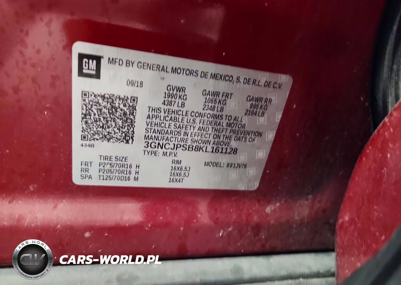 2019 Chevrolet Trax 1Lt VIN:3GNCJPSB8KL161128 - 14