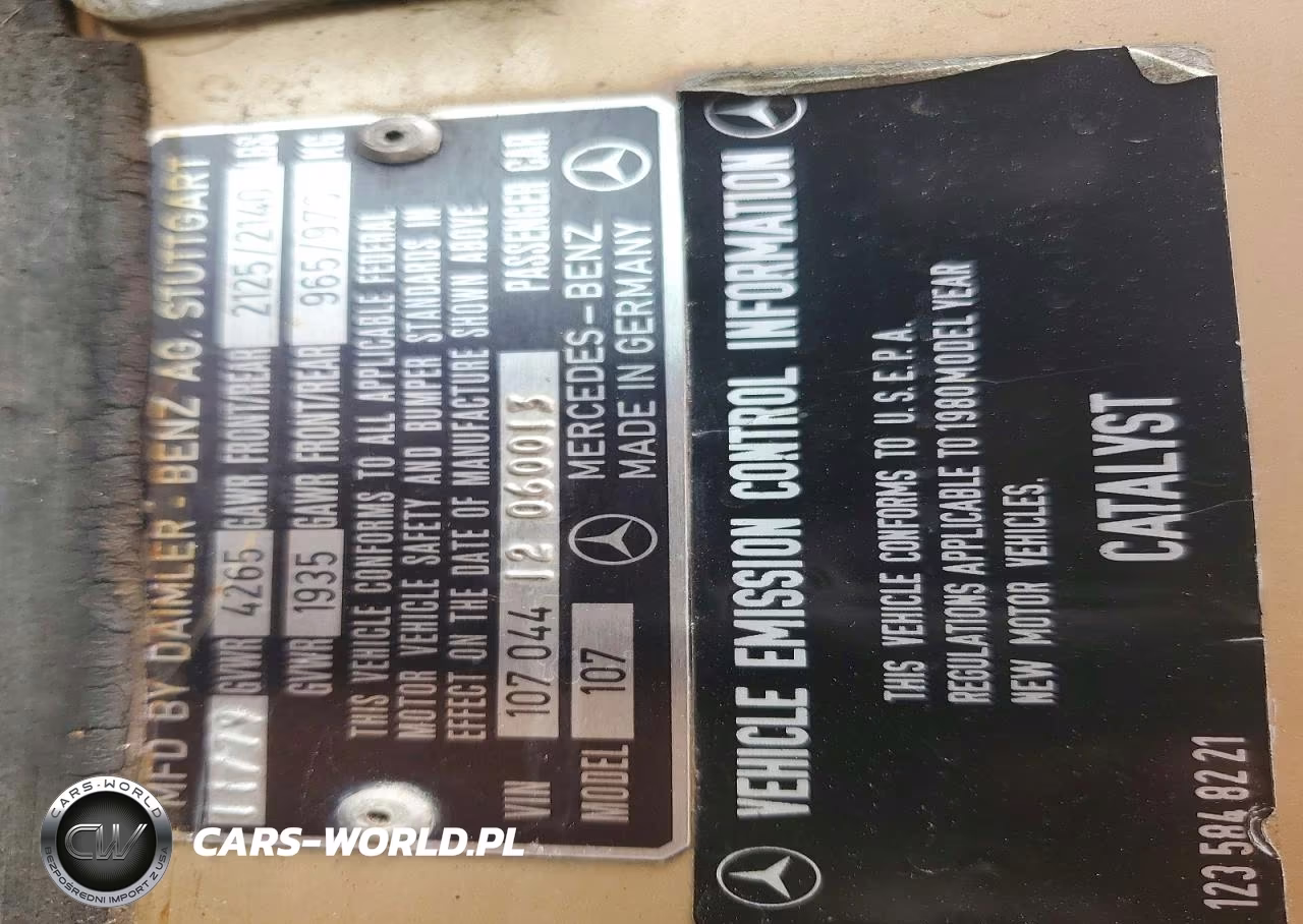 1980 Mercedes-Benz Sl-Class VIN:107044120060013 - 12