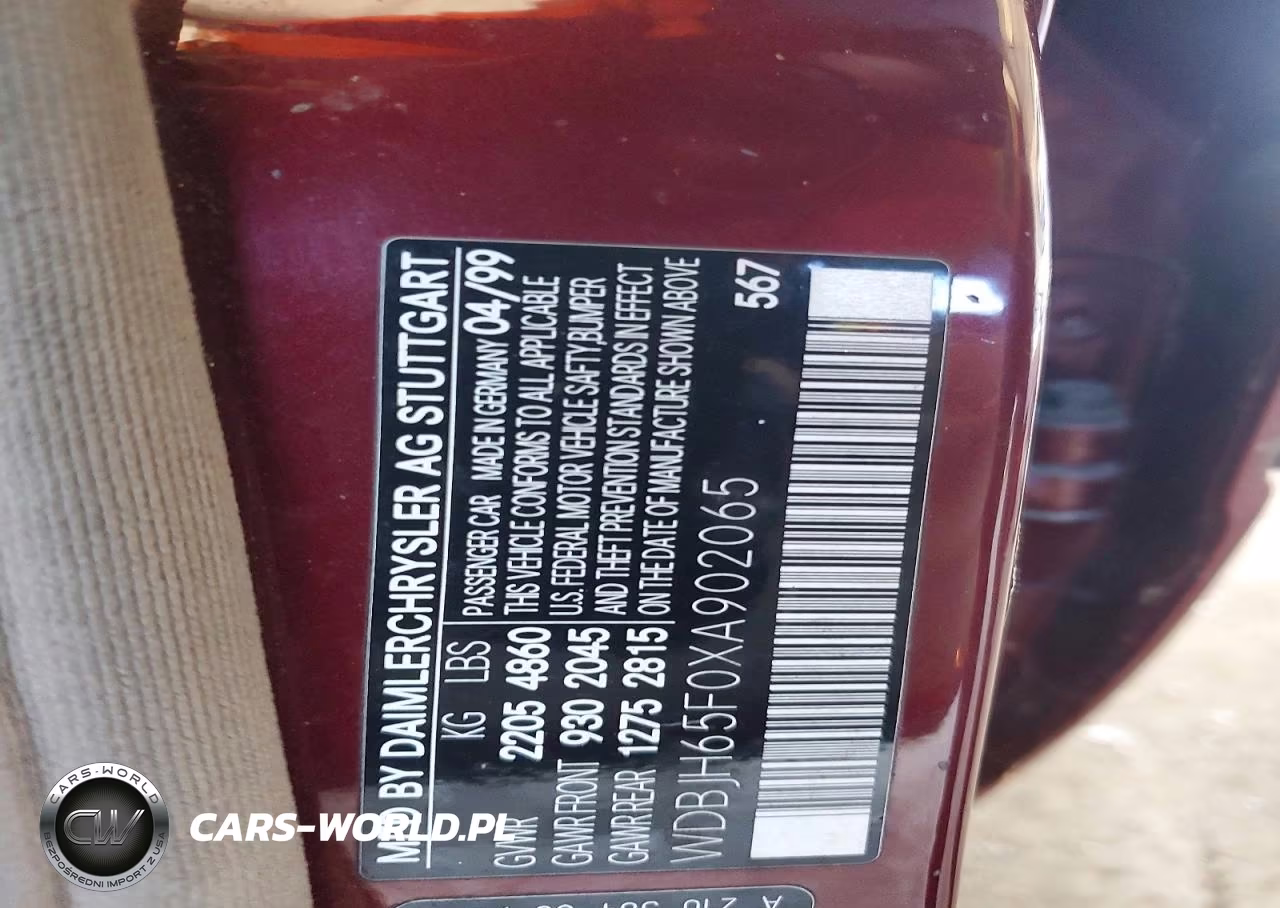 1999 Mercedes-Benz E 320 VIN:WDBJH65F0XA902065 - 12