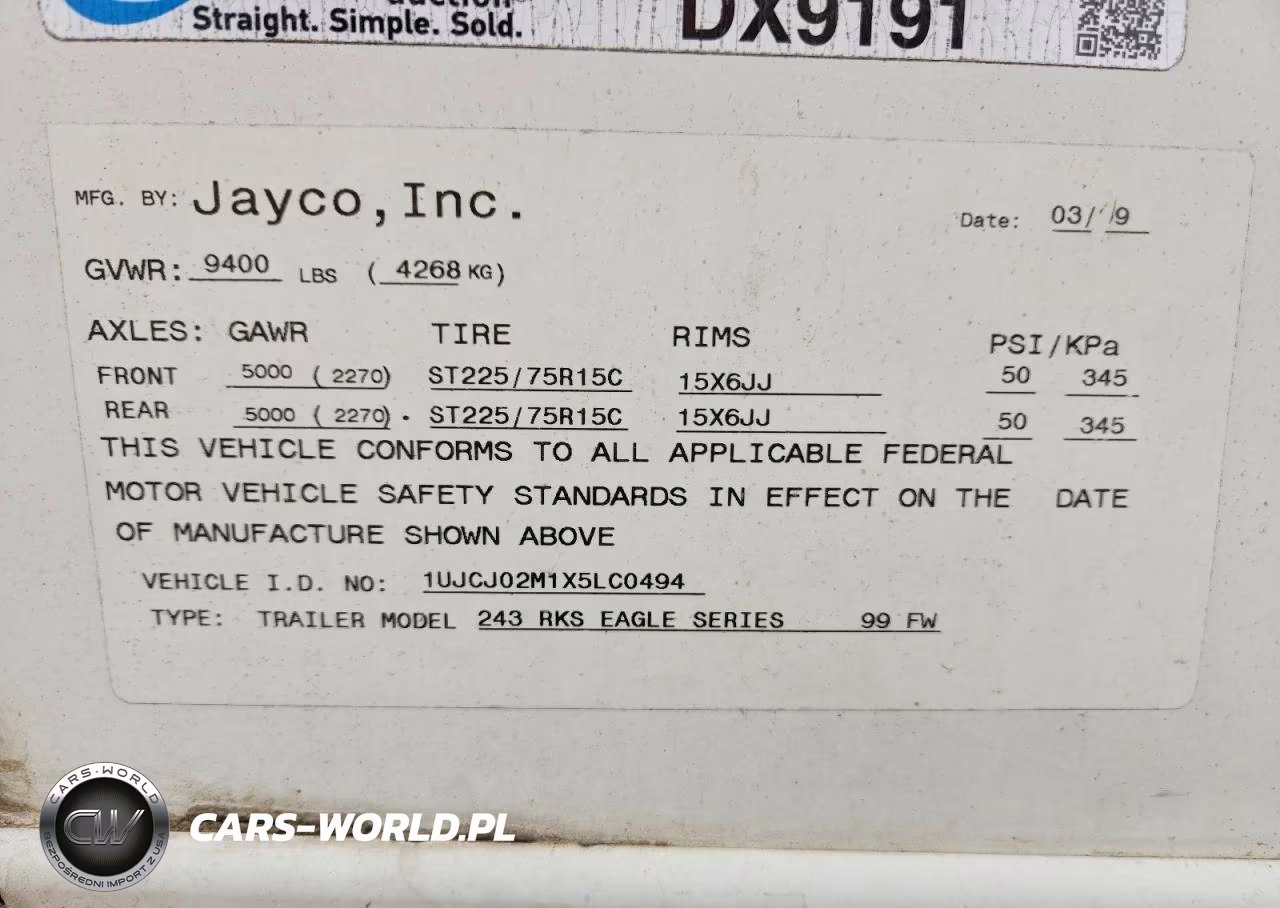 1998 Jayco Eagle VIN:1UJCJ02M1X5LC0494 - 10