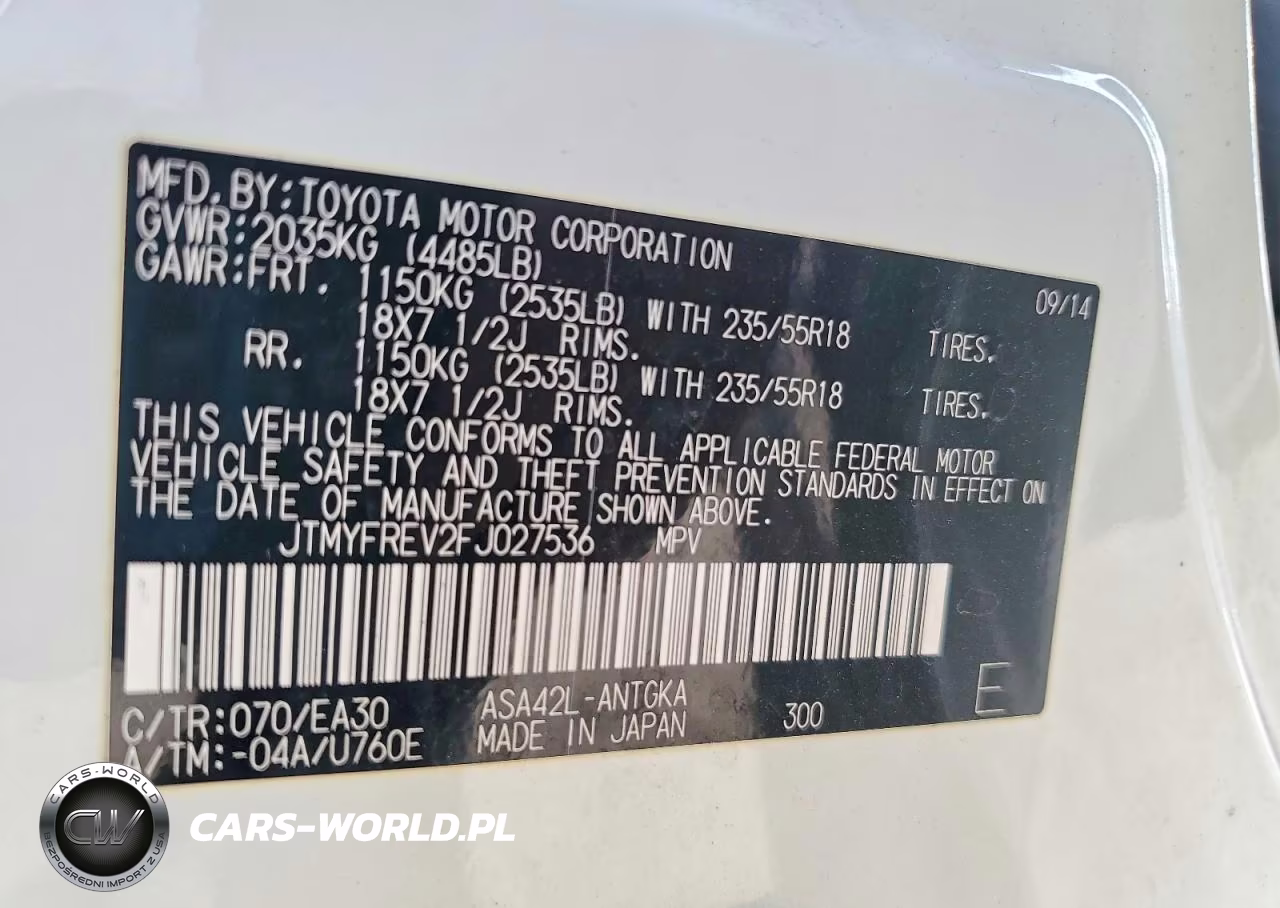 2015 Toyota Rav4 Limited VIN:JTMYFREV2FJ027536 - 13