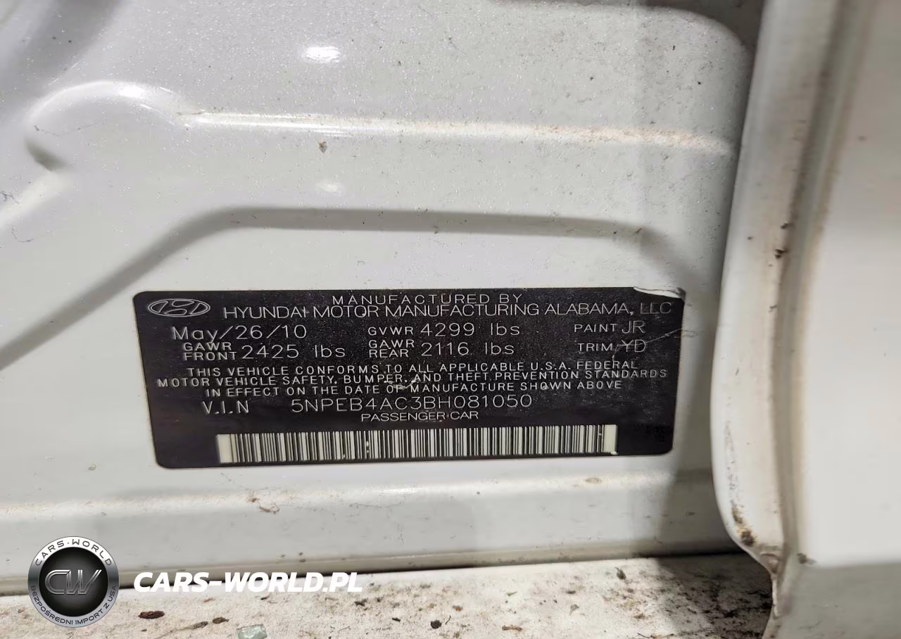 2011 Hyundai Sonata Gls VIN:5NPEB4AC3BH081050 - 12