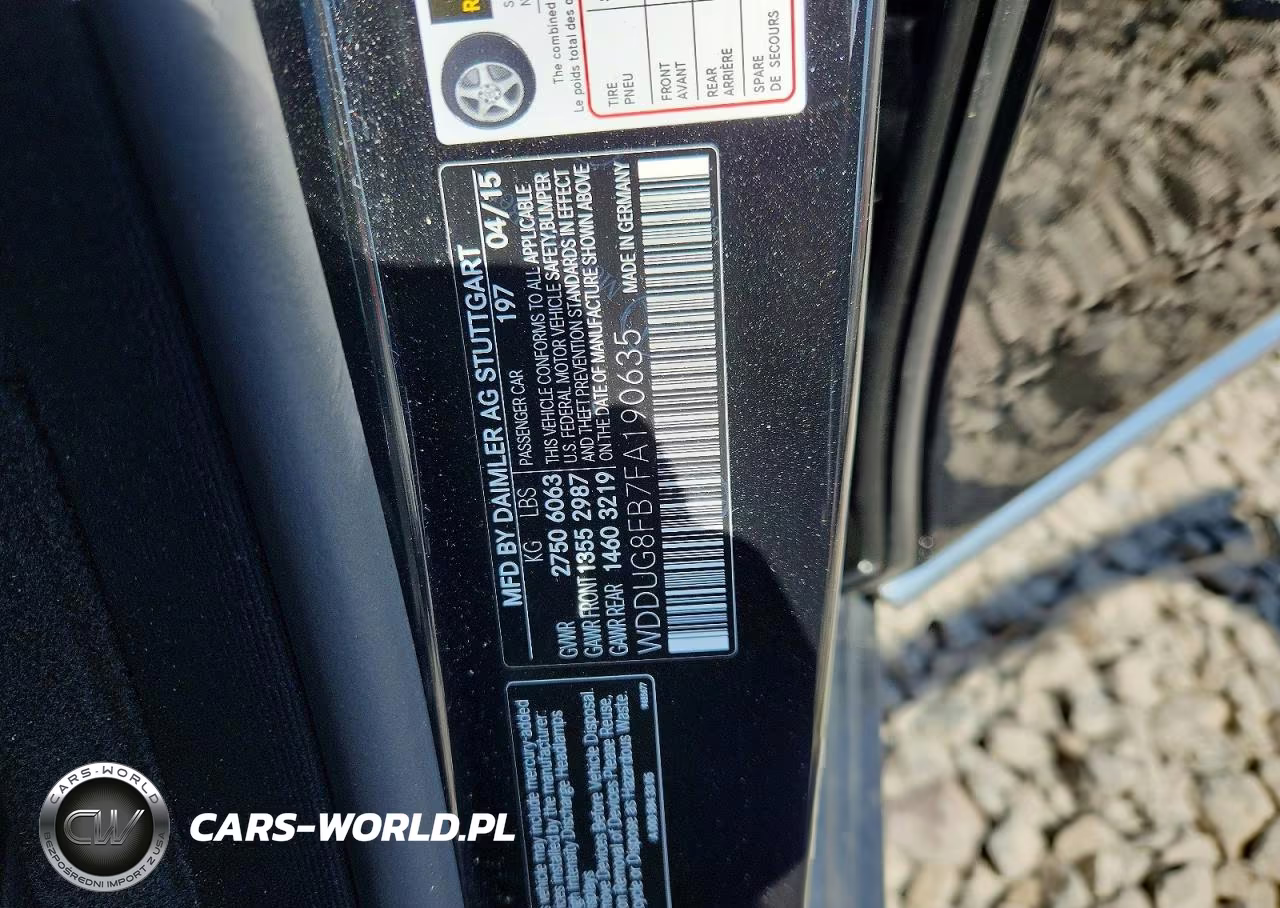 2015 Mercedes-Benz S 550 4Matic VIN:WDDUG8FB7FA190635 - 12