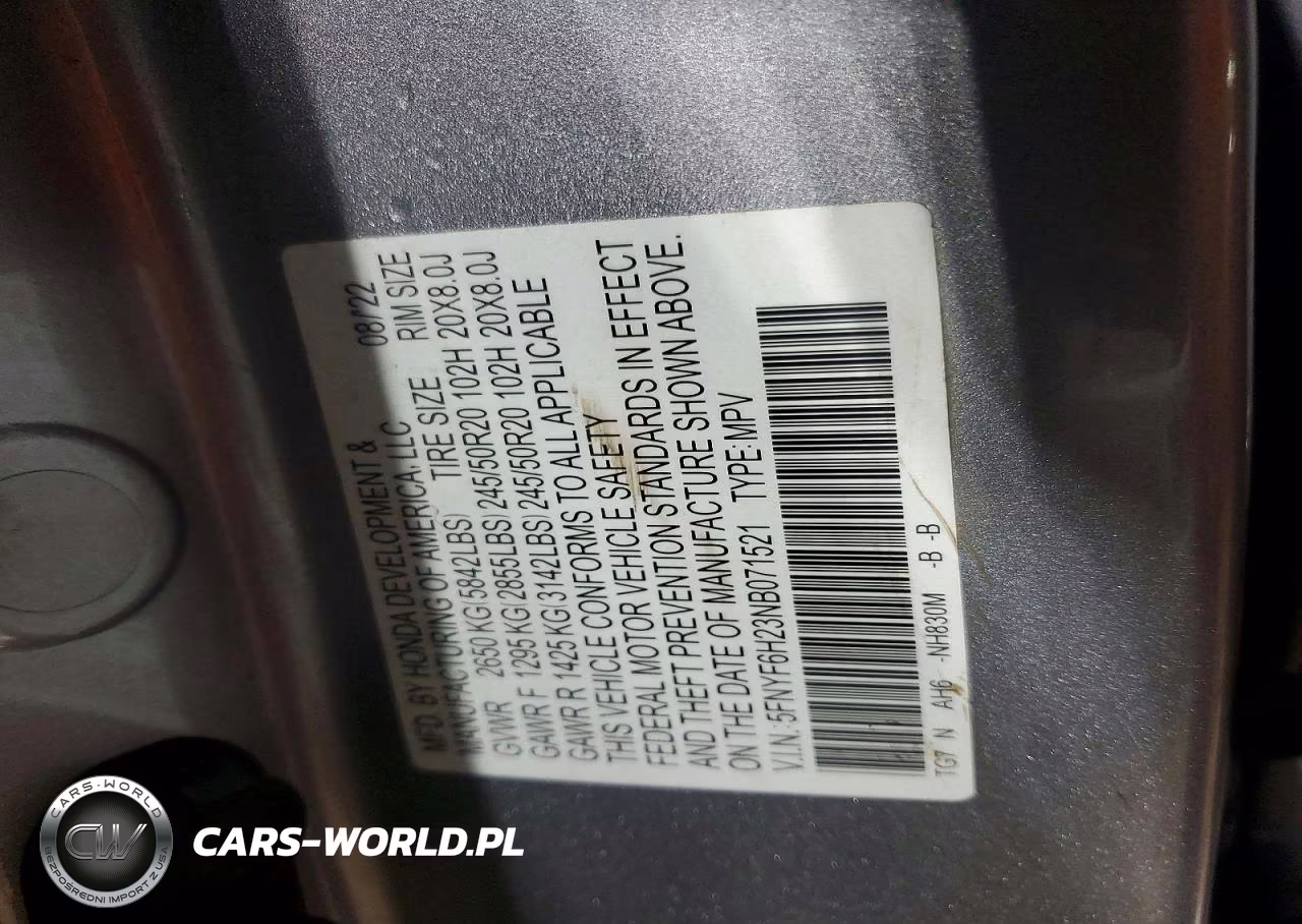 2022 Honda Pilot Se VIN:5FNYF6H23NB071521 - 13