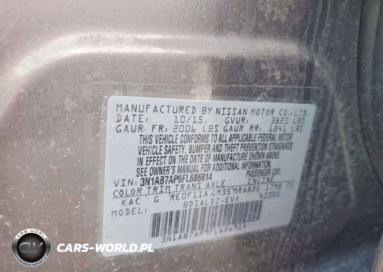 2015 True Sedan Sv VIN:3N1AB7AP9FL686914 - 12
